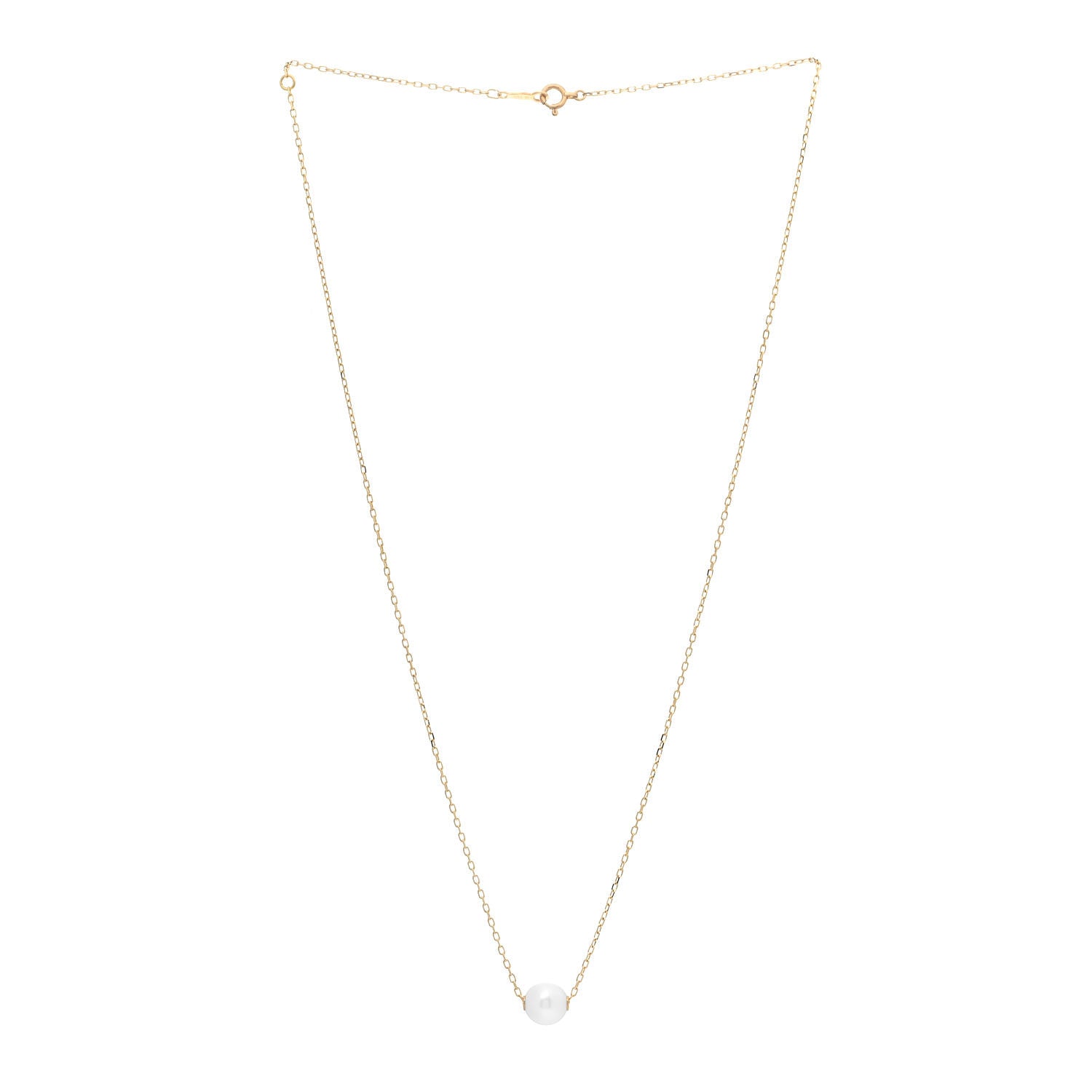 Mikimoto 18K Yellow Gold Akoya Pearl 8-8.5mm Single Pendant Necklace 3 of 5