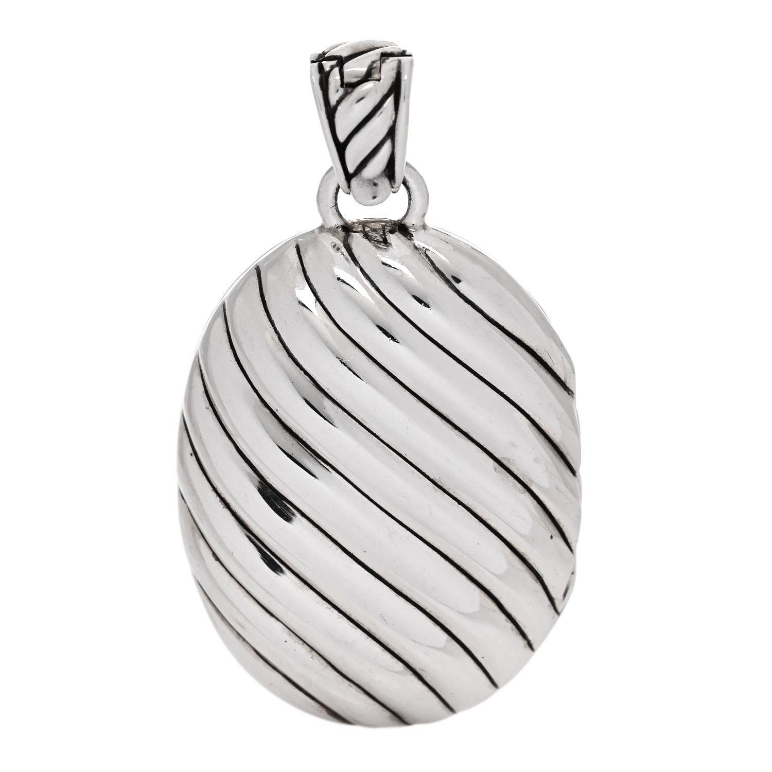 David Yurman Sterling Silver Oval Cable Locket 3 of 5