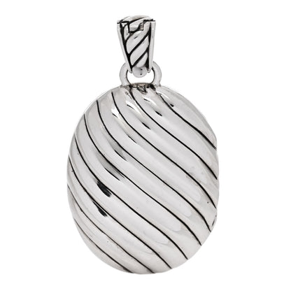 David Yurman Sterling Silver Oval Cable Locket 3 of 5