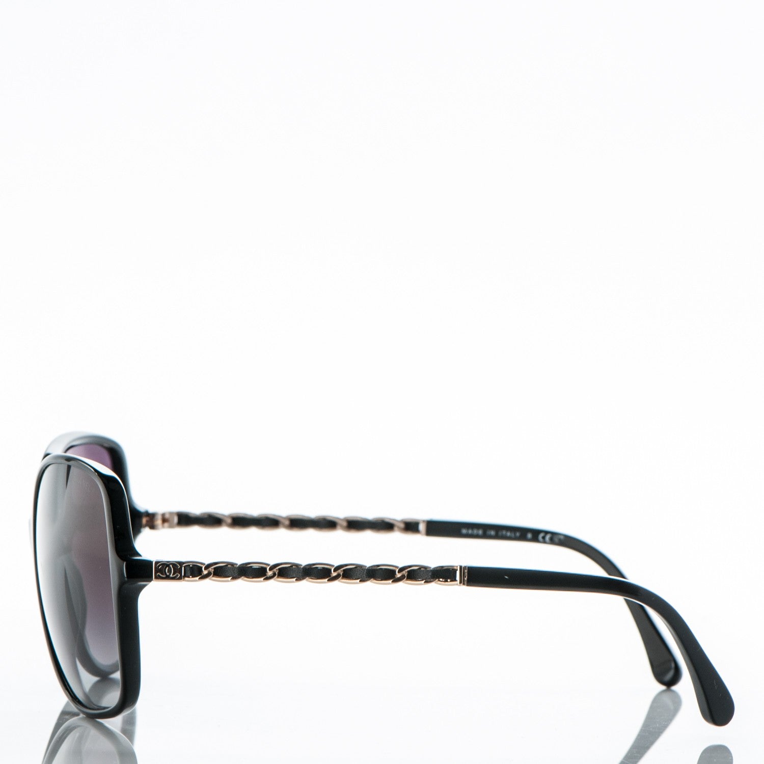 Chanel Lambskin Square Chain Sunglasses 5210-Q Black 3 of 6