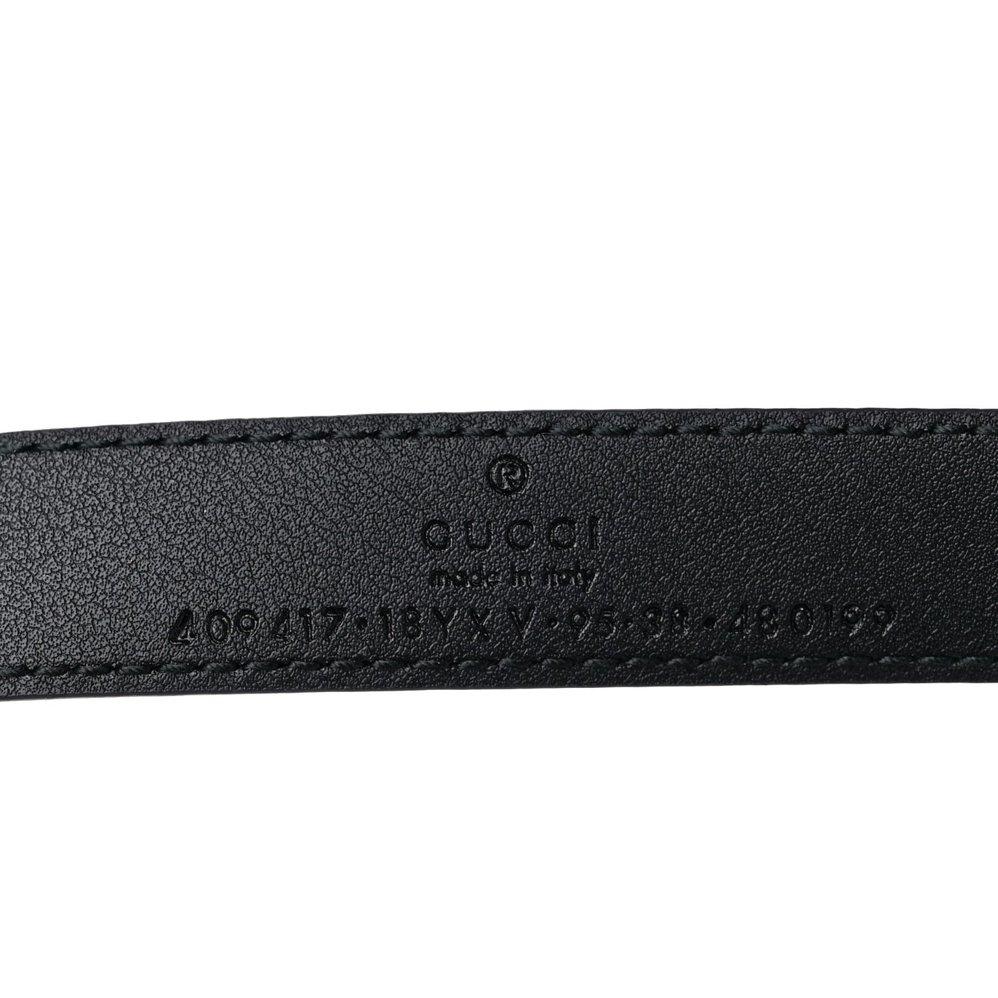 Azalea Calfskin Enamel Monochrome Double G 20mm Belt 95 38 Black