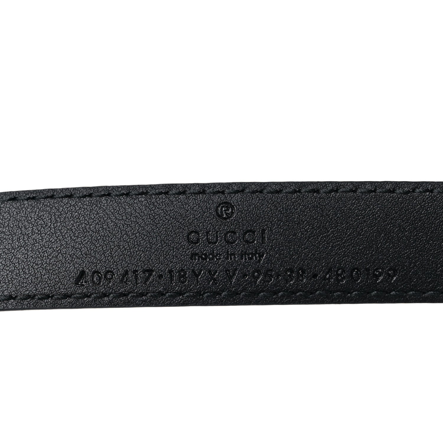 Gucci Azalea Calfskin Enamel Monochrome Double G 20mm Belt 95 38 Black 3 of 4