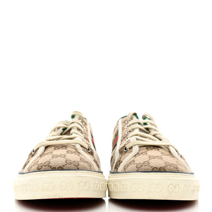 Gucci GG Monogram Web Mens 1977 Tennis Sneakers 10.5 Beige Ebony Mystic White 2 of 12