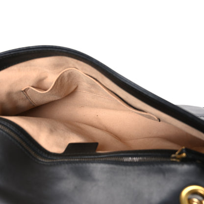 Gucci Calfskin Matelasse Medium GG Marmont Shoulder Bag Black 5 of 10