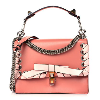 Fendi Vitello Liberty Shiny Nappa Lace Up Bow Kan I Shoulder Bag Macaron Confetto 1 of 9