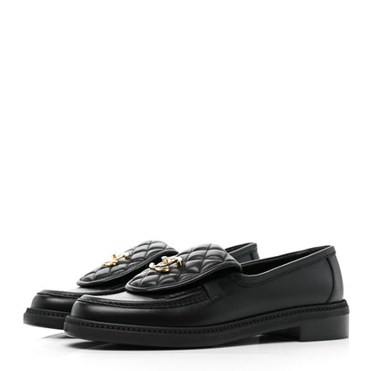 Chanel Lambskin Quilted CC Turnlock Loafers 40 Black 3 of 8