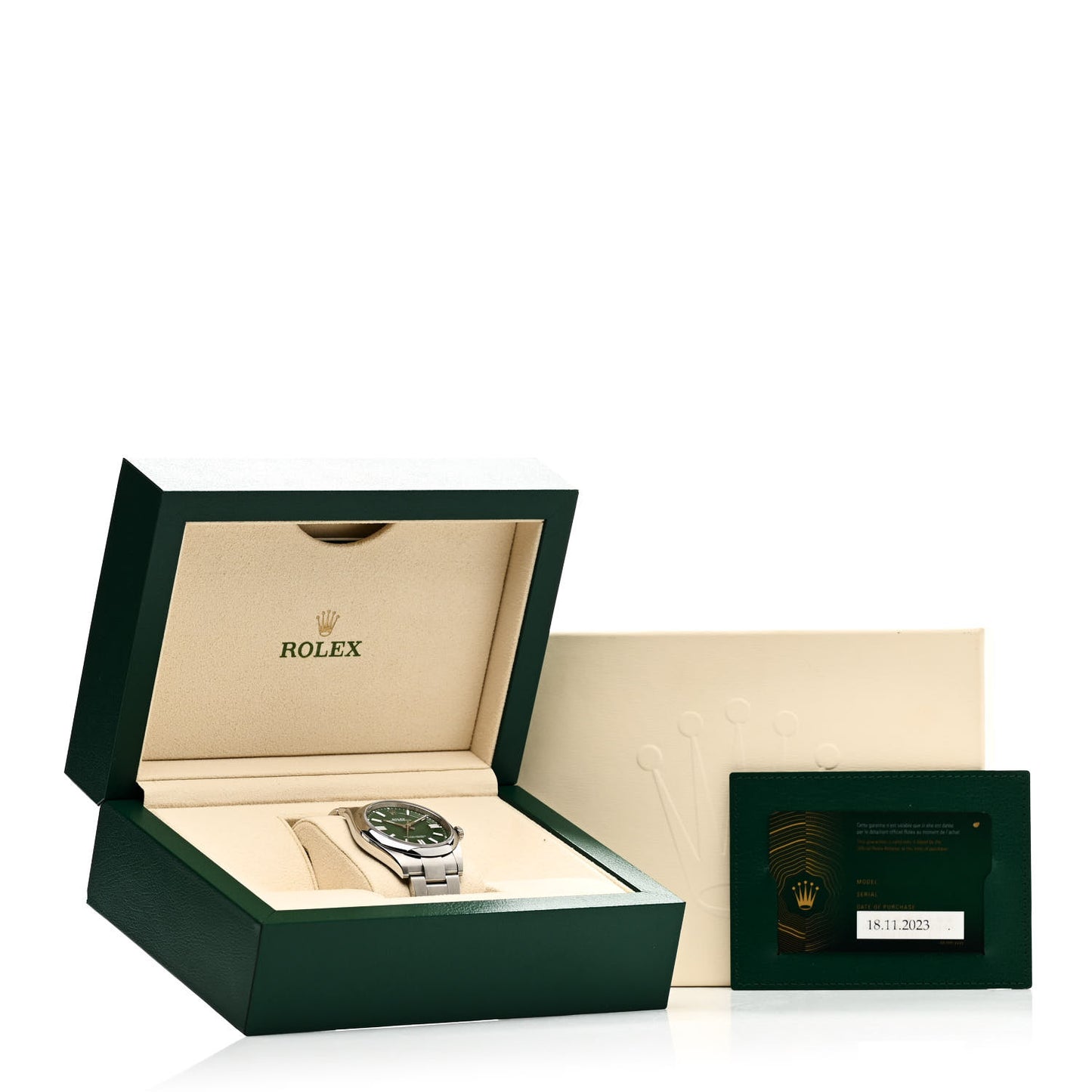 Stainless Steel 41mm Oyster Perpetual Watch Green 124300