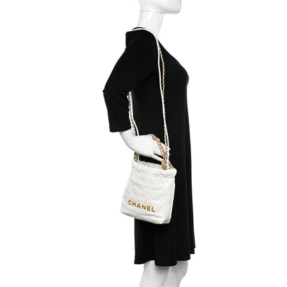 Chanel Shiny Calfskin Quilted Mini Chanel 22 White 2 of 10