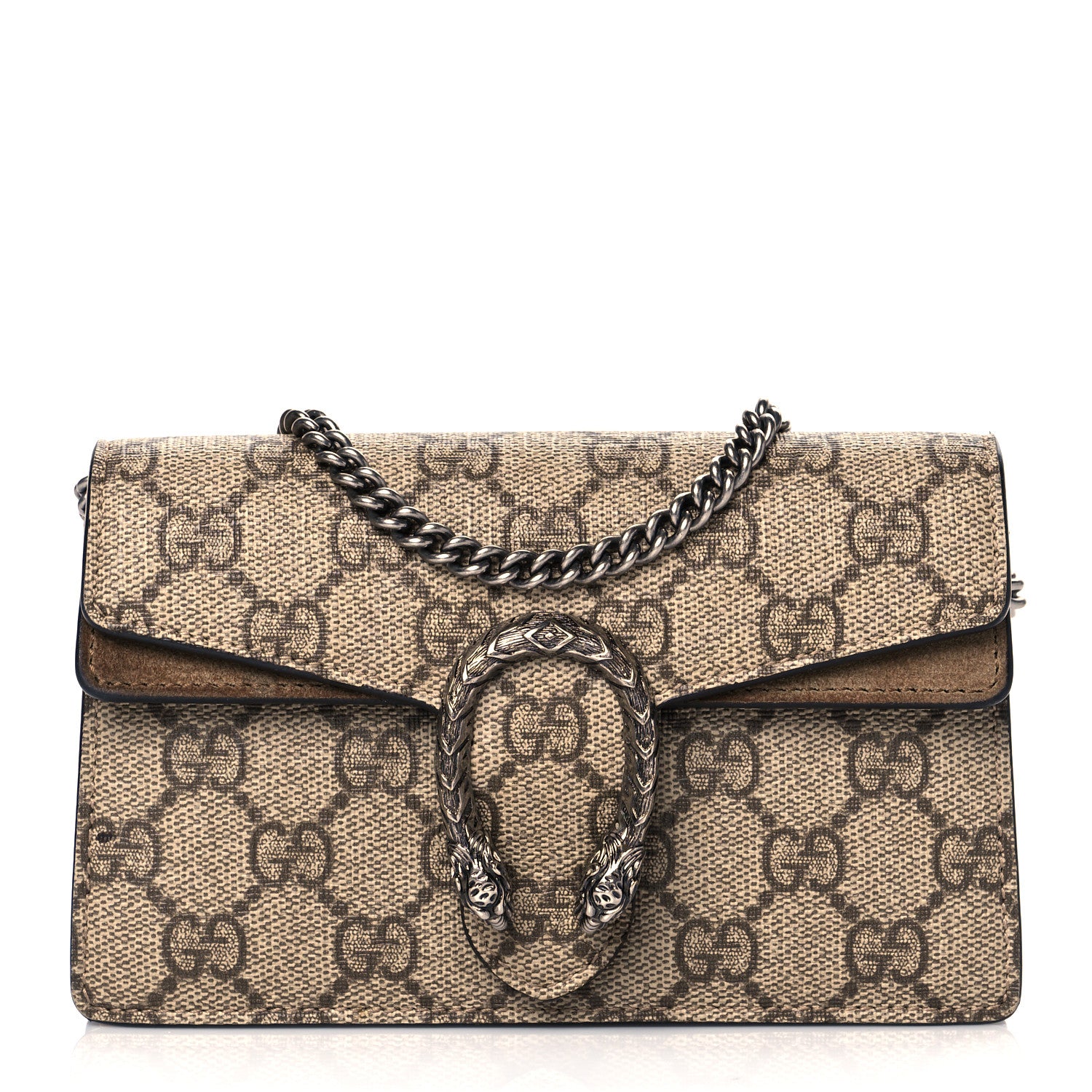 Gucci GG Supreme Monogram Super Mini Dionysus Shoulder Bag Taupe 1 of 9