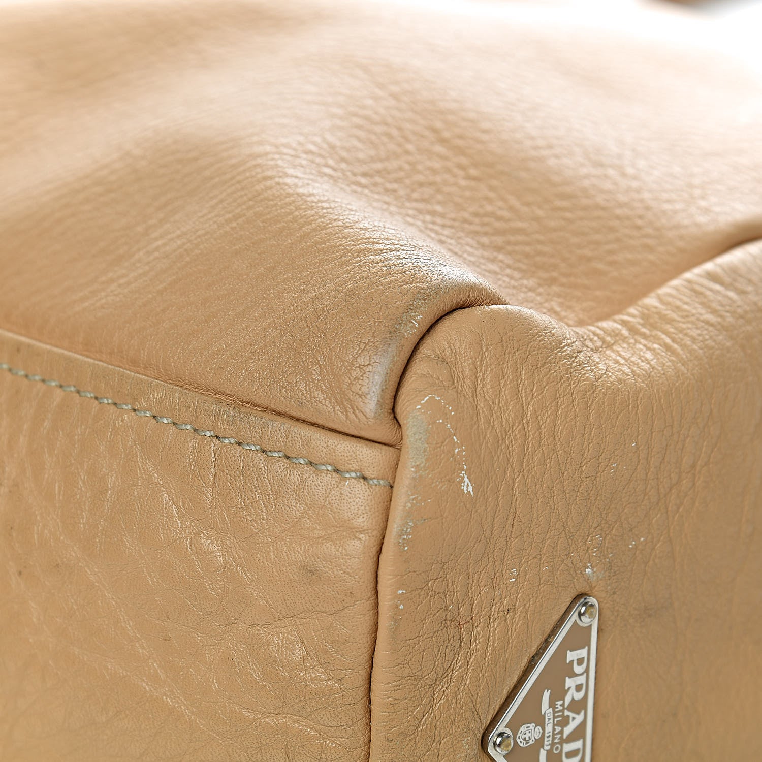 Prada Vitello Daino Buckle Tote Sabbia 23 of 25