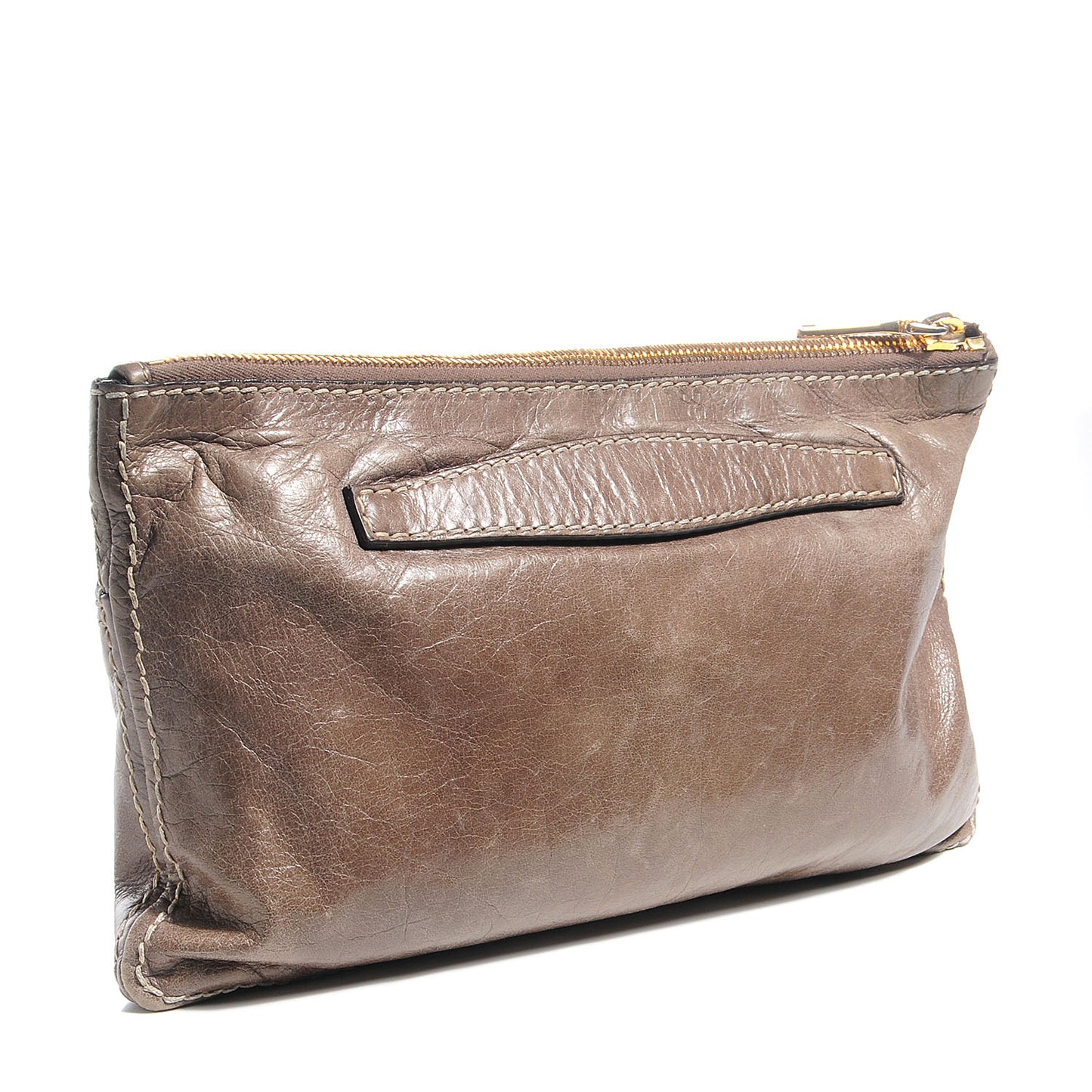 Vitello Shine Pochette Clutch Argilla