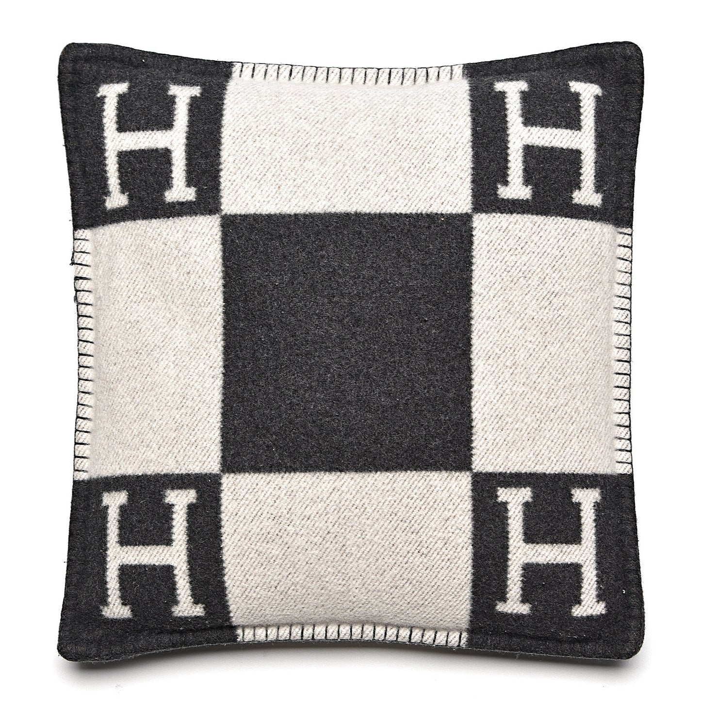 Wool Cashmere Avalon Pillow PM Ecru Gris Fonce