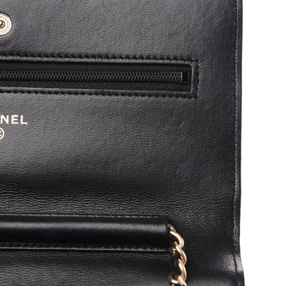 Chanel Lambskin Quilted Wallet On Chain WOC Black 12 of 12