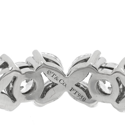 Tiffany Platinum Diamond Victoria Alternating Band Ring 53 6.25 3 of 5