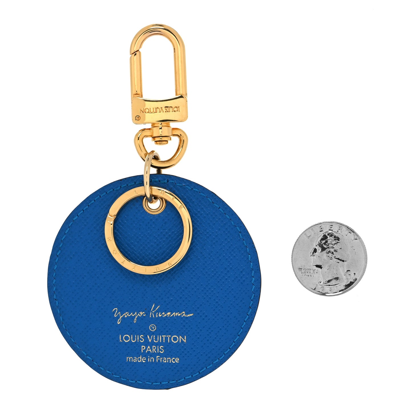 Monogram Kusama Pumpkin Dots Key Ring Blue