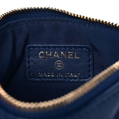 Chanel Lambskin Quilted Small Cosmetic Case Blue 6 of 11