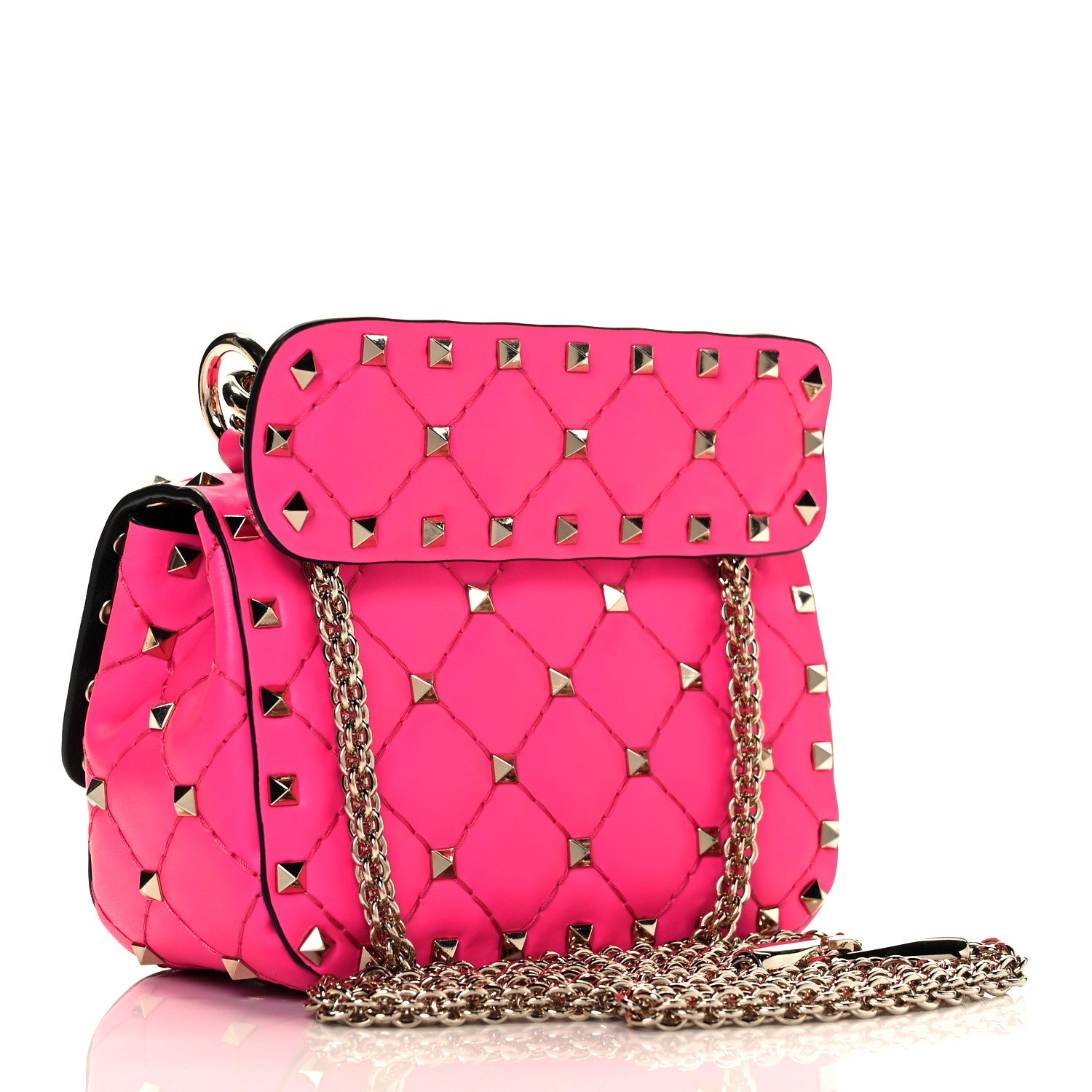 Valentino Garavani Calfskin Micro Rockstud Spike Shoulder Bag Azalea 3 of 8