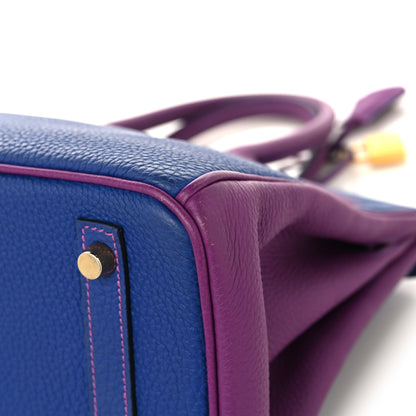 Hermes Togo Horseshoe Birkin 30 Blue Electrique Anemone 12 of 12