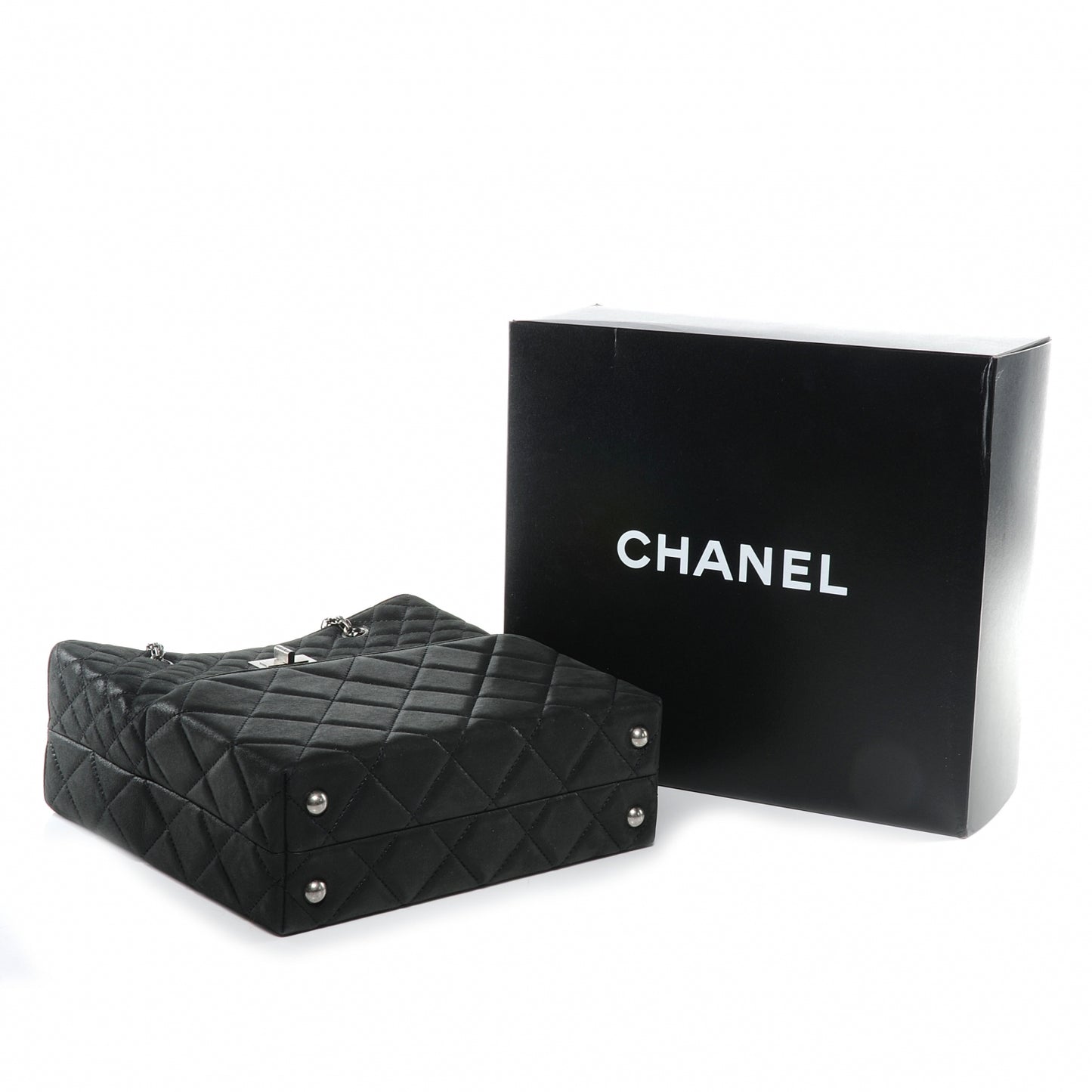 Iridescent Calfskin Reissue 2.55 Tote Black