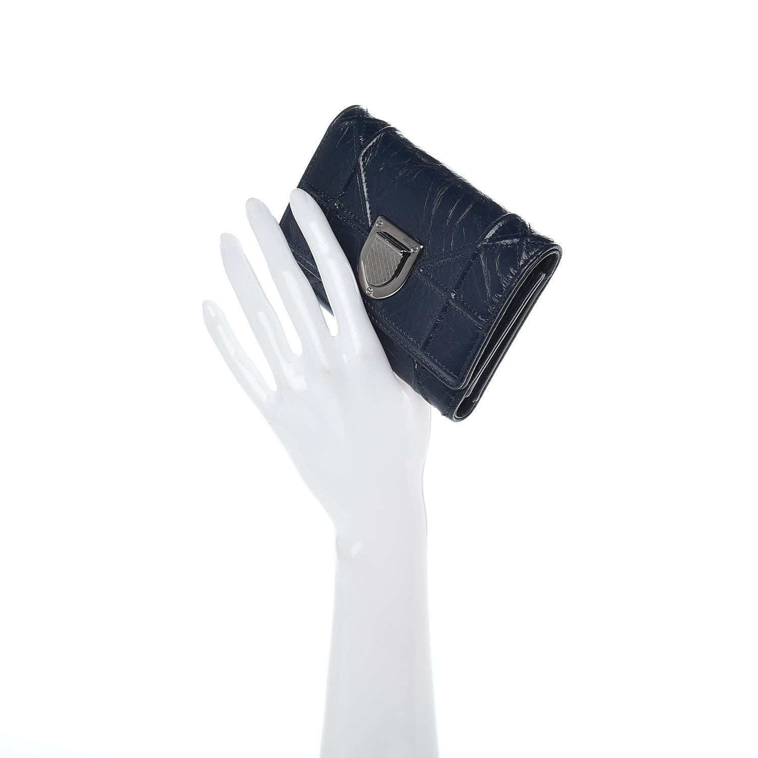 Christian Dior Lambskin Diorama Elancee Wallet Dark Marine 2 of 12