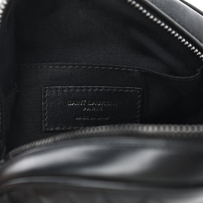 Saint Laurent Calfskin Matelasse Chevron Round Vinyle Camera Bag Black 6 of 10