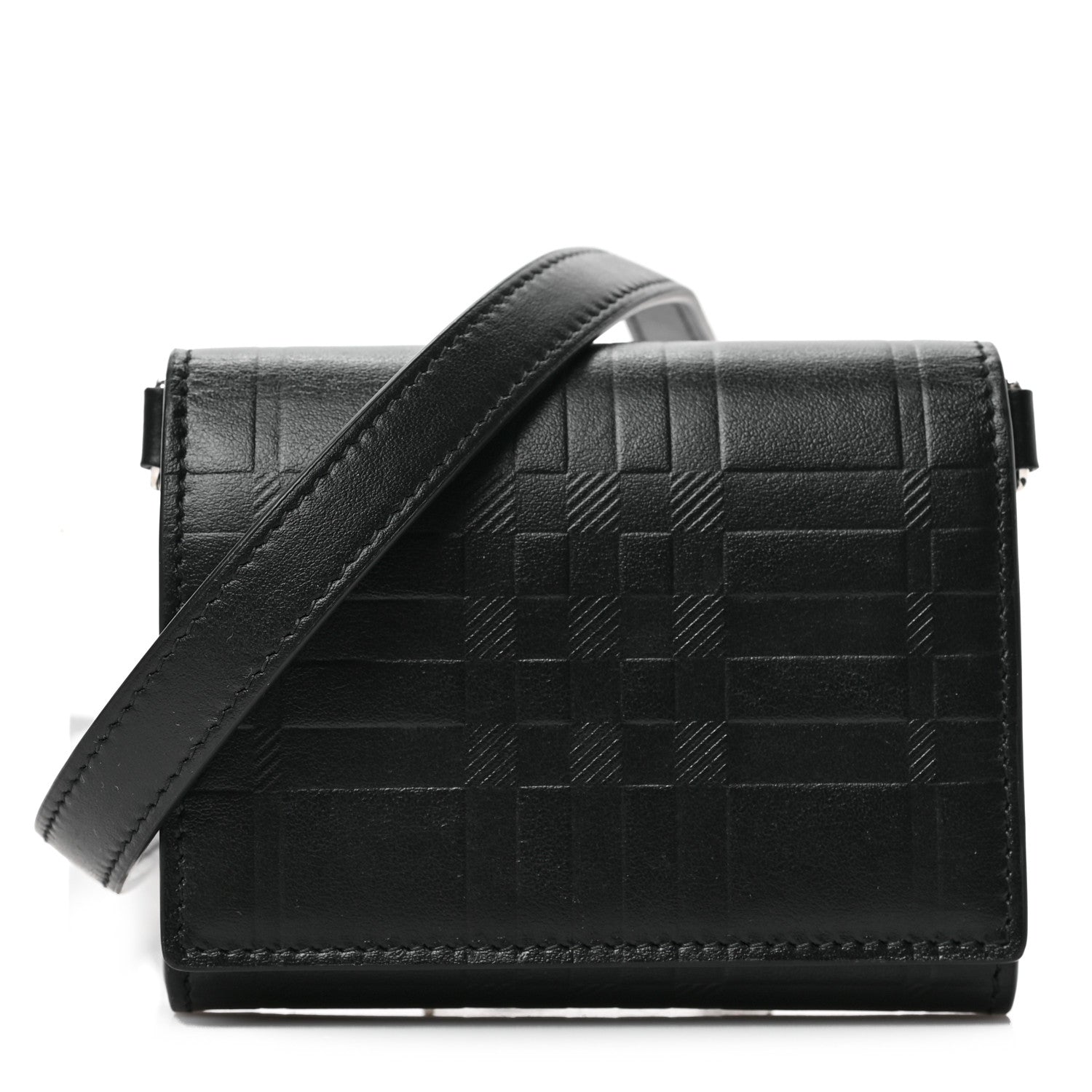Burberry Embossed Check Crossbody Black 1 of 6