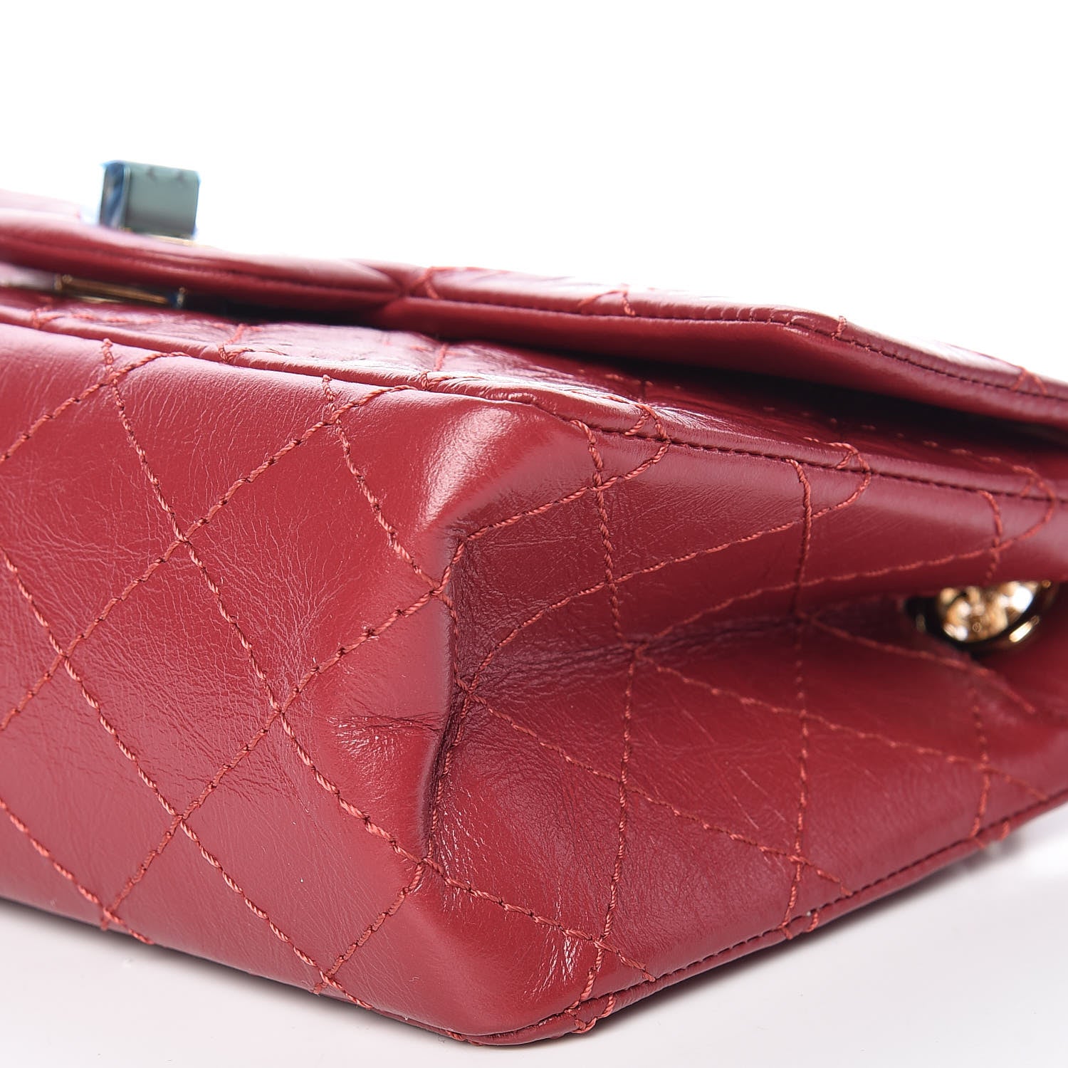 Chanel Aged Calfskin Quilted 2.55 Reissue Mini Flap Red 9 of 11