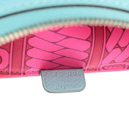 Hermes Epsom Silk'In Wallet Bleu Atoll Rose Tyrien 9 of 9