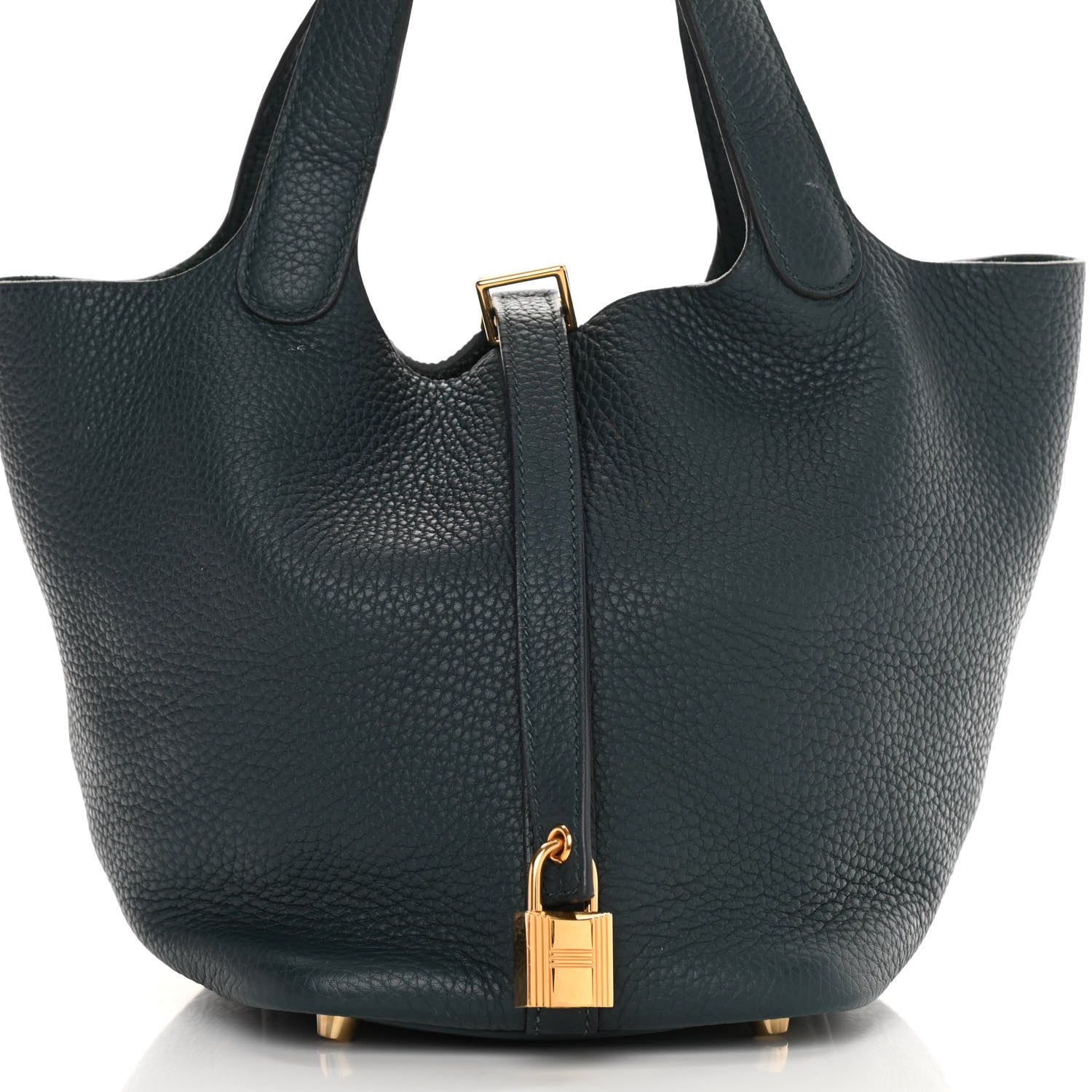 Hermes Taurillon Clemence Picotin Lock 18 PM Vert Cypress 8 of 15