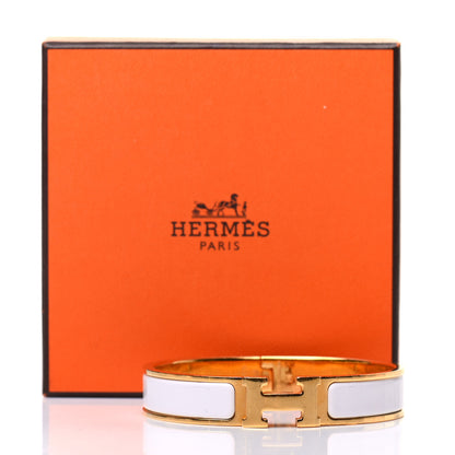 Hermes Enamel Narrow Clic Clac H Bracelet PM White 5 of 5