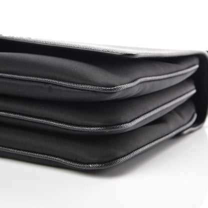 Prada Saffiano Tessuto Nylon Chain Shoulder Bag Black 6 of 9