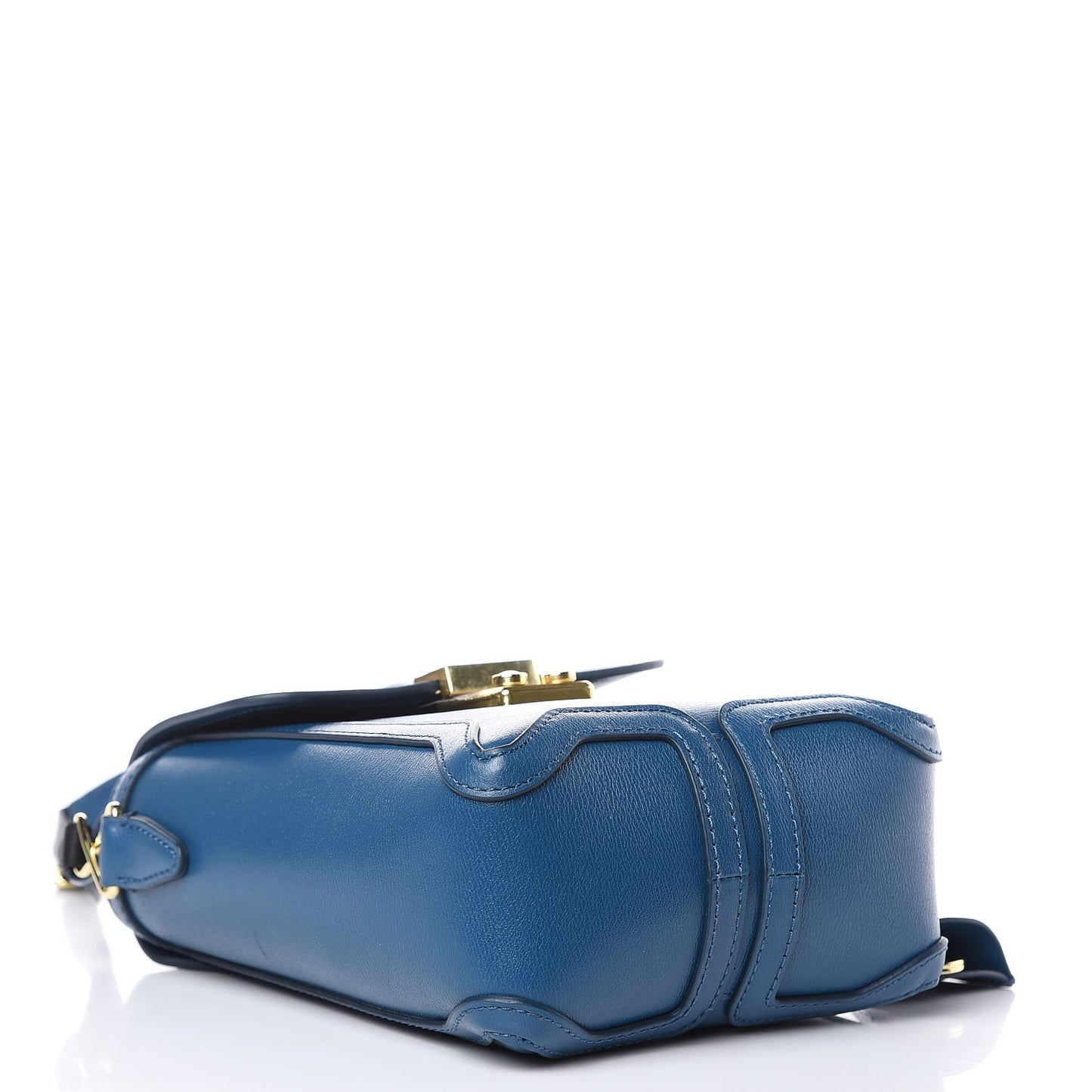 3.1 Embossed Grain Calfskin Pashli Camera Shoulder Bag Blue