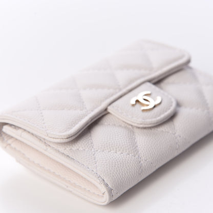 Chanel Caviar Quilted Flap Card Holder Wallet White 9 of 10
