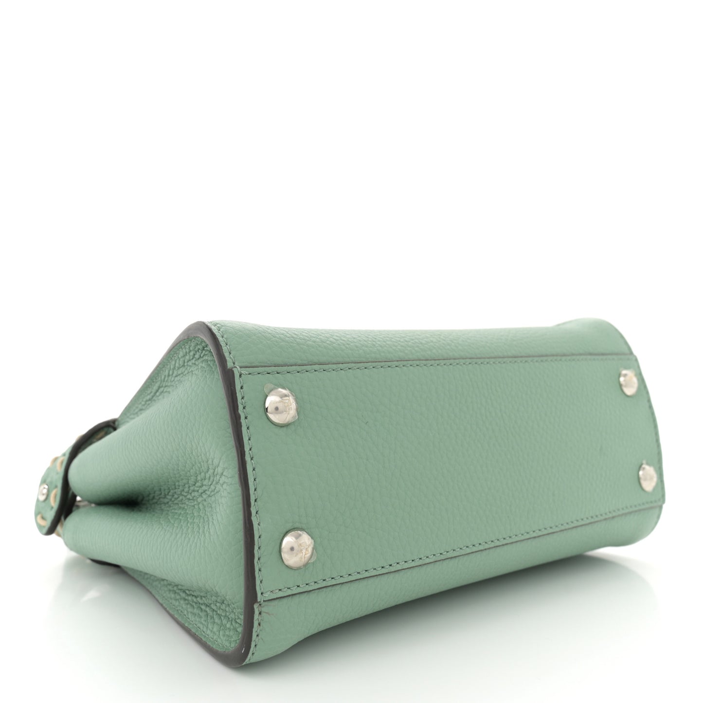 Cuoio Romano Snakeskin Selleria Mini Peekaboo Iconic Satchel Mint Stone
