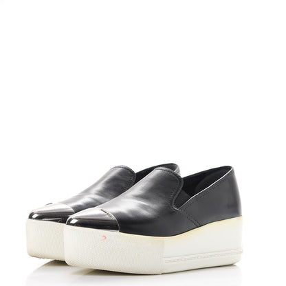 Miu Miu Nappa Metal Cap Toe Slip On Sneakers 36 Nero Black 3 of 15