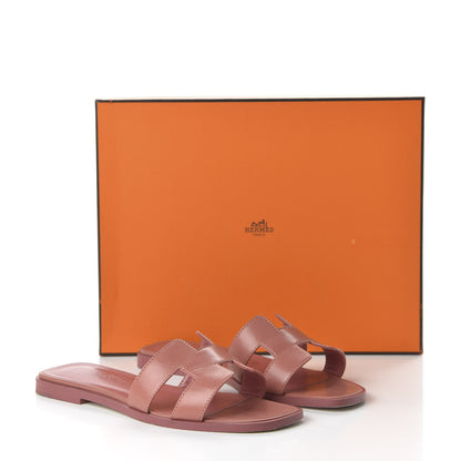 Hermes Chevre Oran Sandals 35.5 Rouge Blush 9 of 9