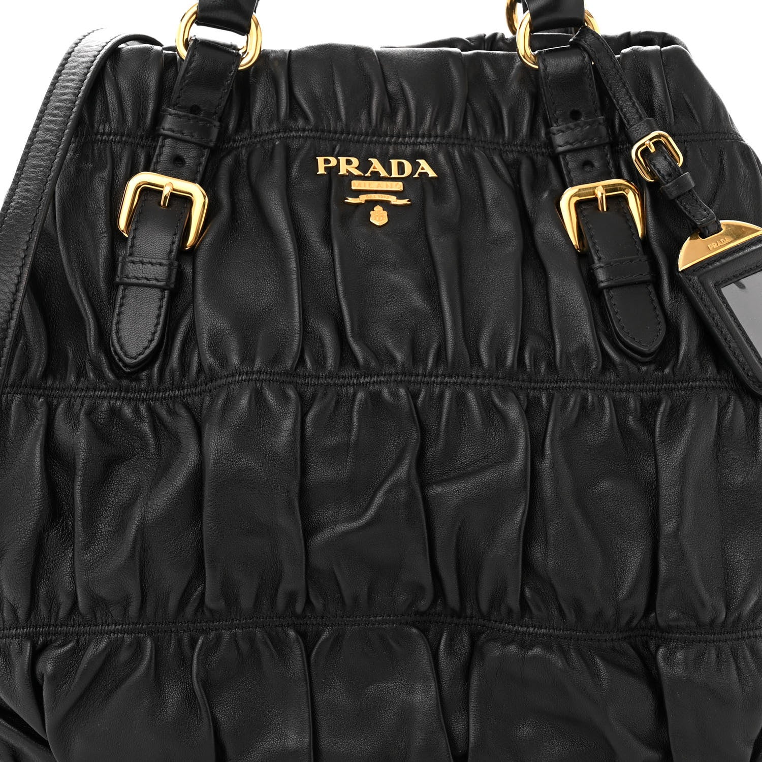 Prada Nappa Gaufre Tote Black 8 of 12