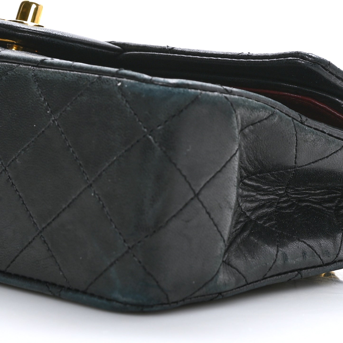 Lambskin Quilted Small Double Flap Black