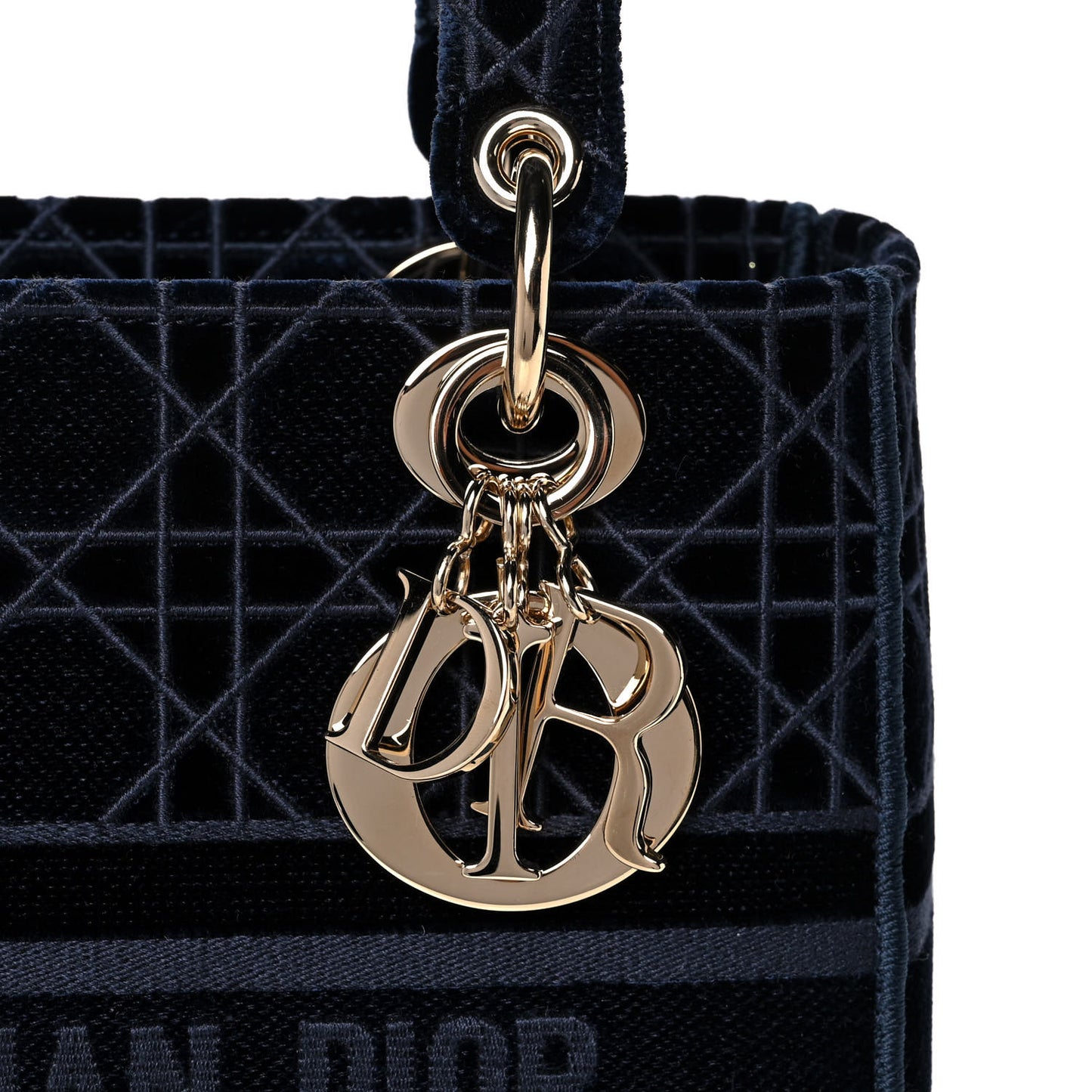 Velvet Cannage Medium Lady D-Lite Blue