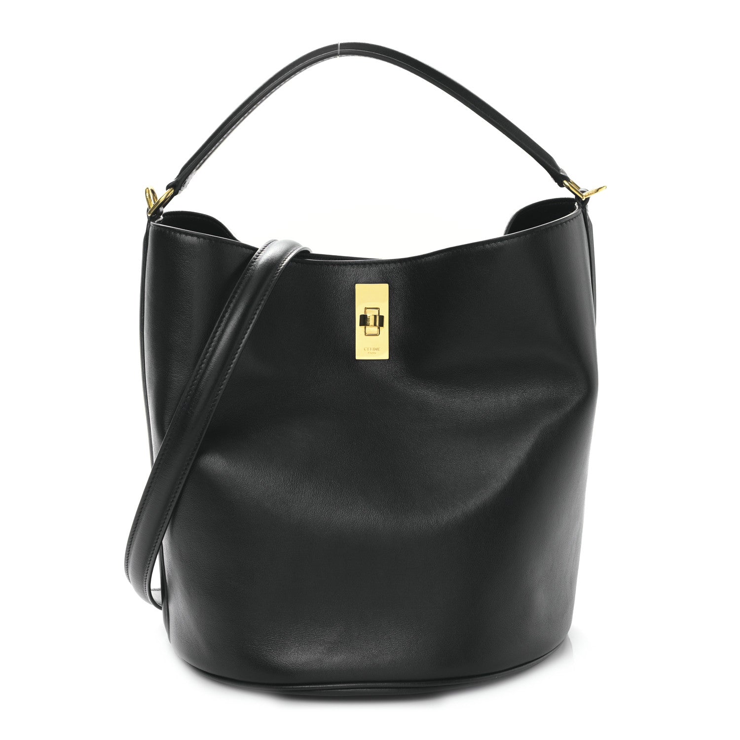 Celine Smooth Calfskin Bucket 16 Bag Black 4 of 11