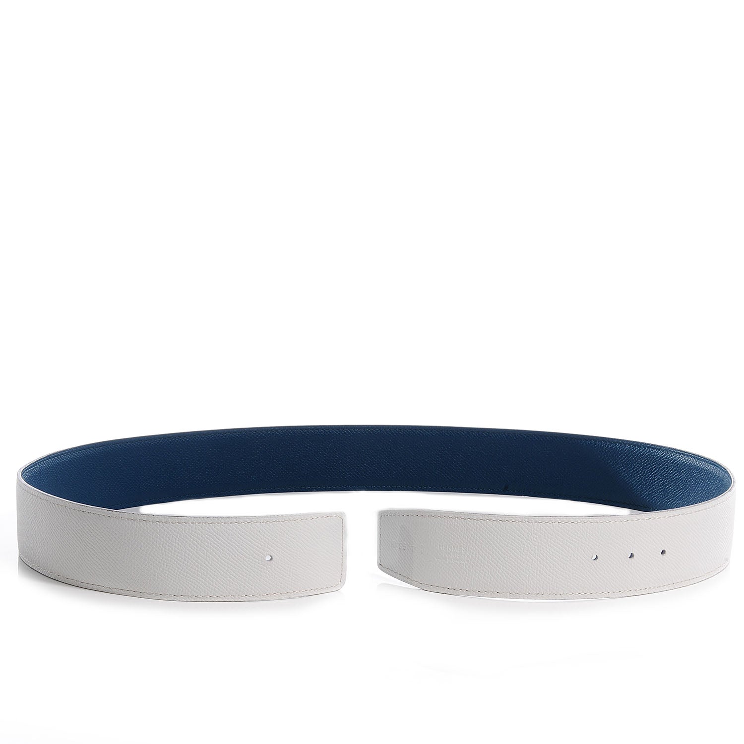 Hermes Epsom Reversible 42mm Belt Reversible 85 Blanc Bleu de Malte 1 of 5