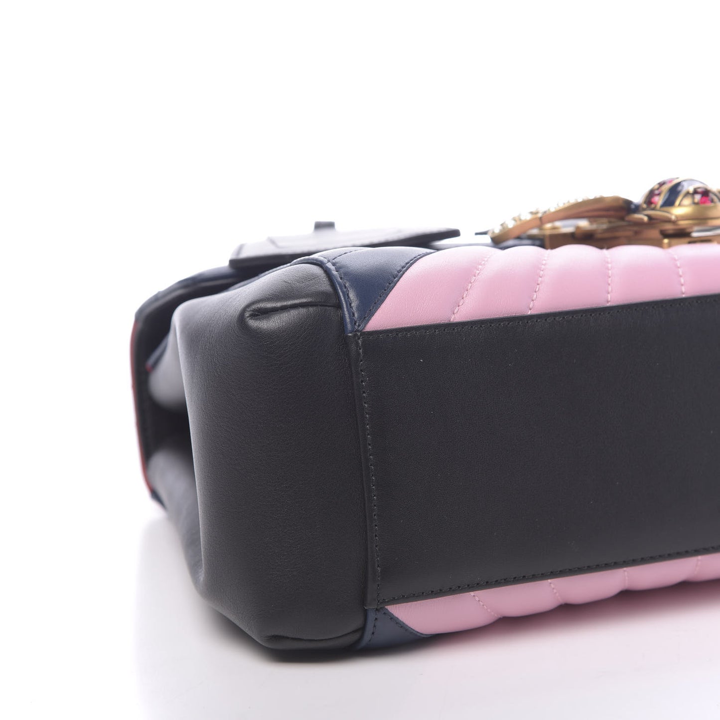 Calfskin Bamboo Trapuntata Queen Margaret Top Handle Bag Blue Agata Hibiscus Red Mystic White Sugar Pink