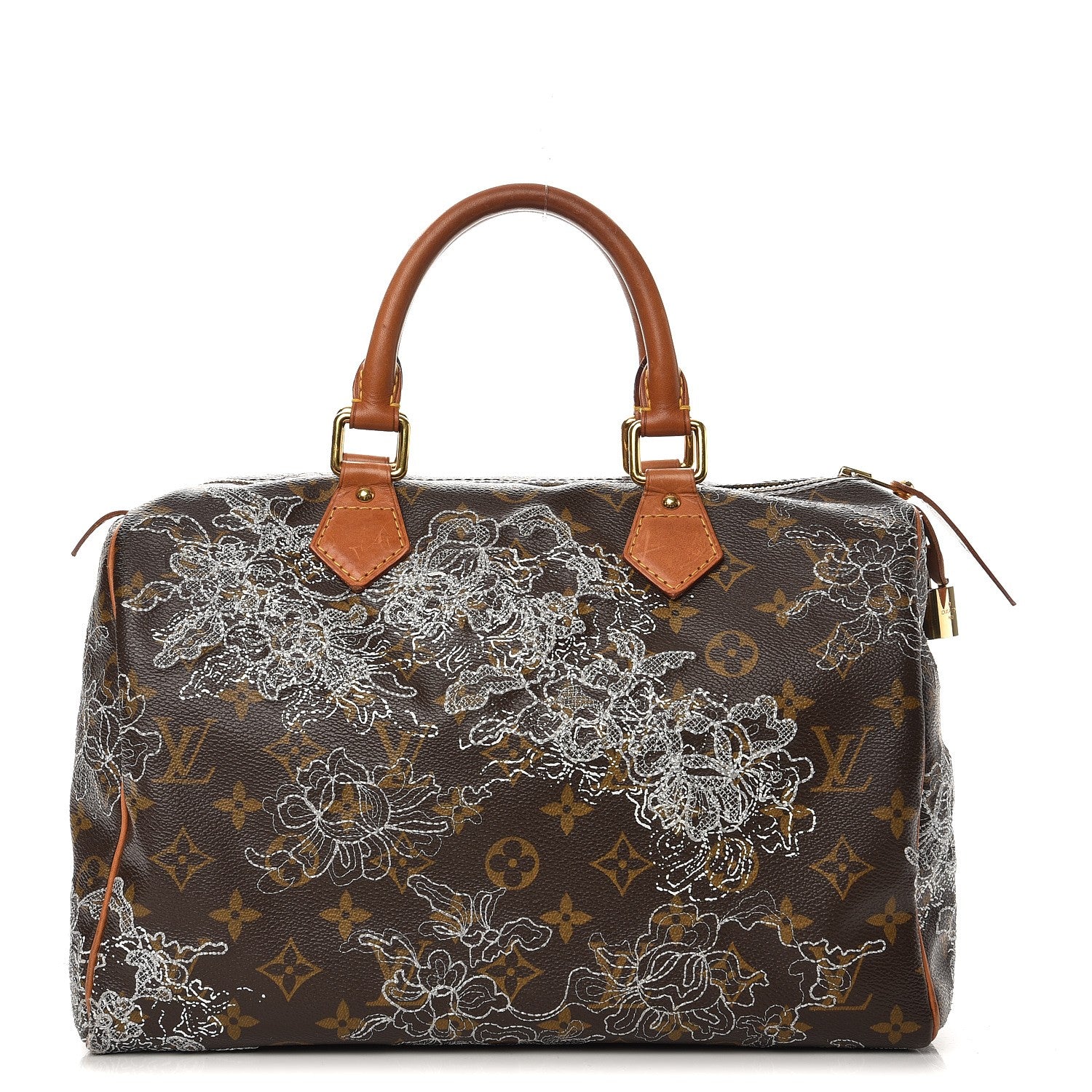 Louis Vuitton Monogram Dentelle Speedy 30 Silver 1 of 15