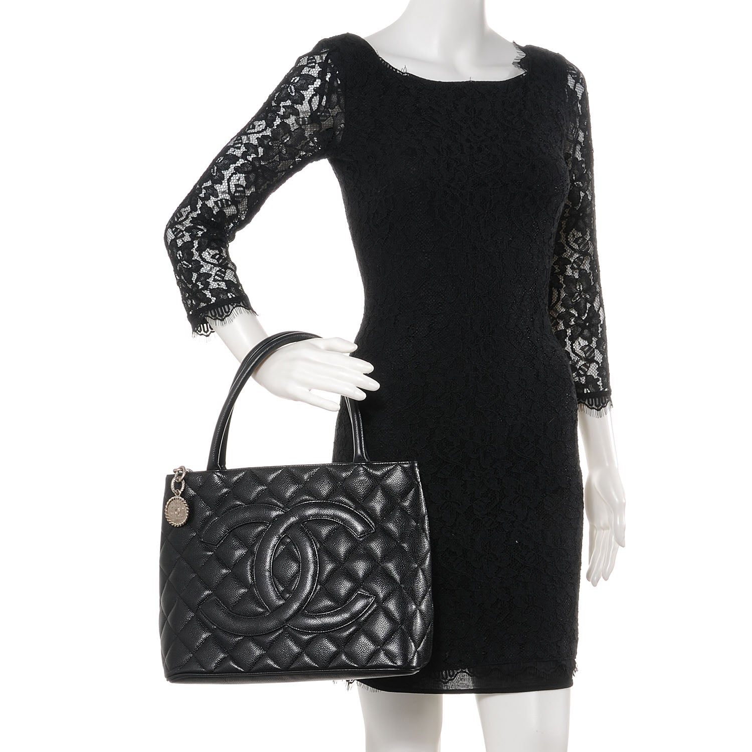 Chanel Caviar Quilted Medallion Tote Black 2 of 7