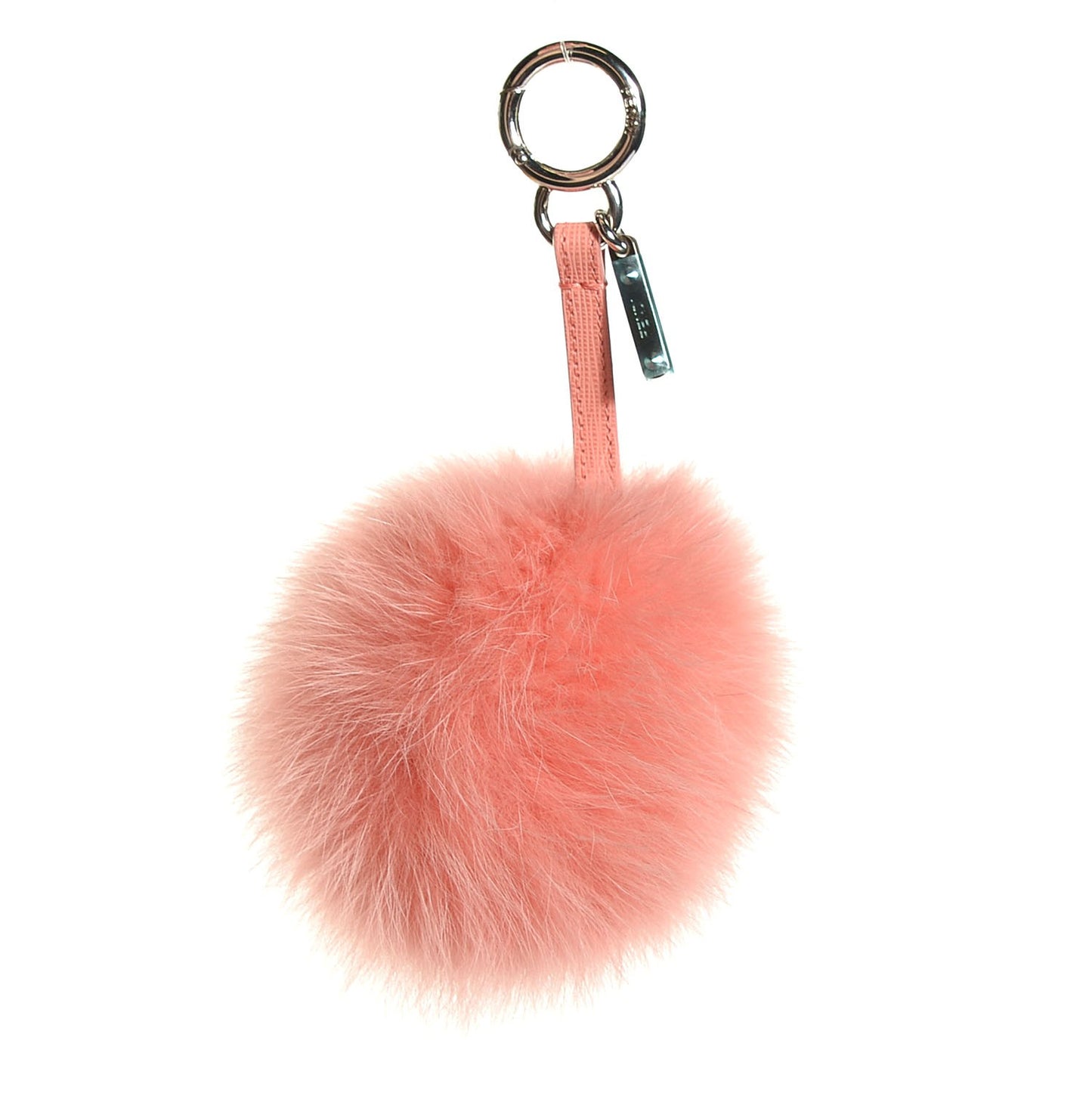 Fox Fur Vitello Elite Pom Pom Bag Charm Peach