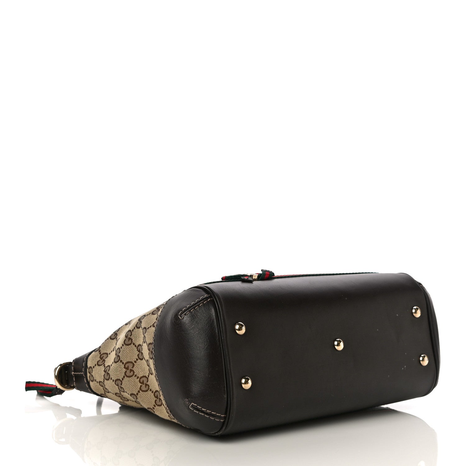 Gucci Monogram Web Mayfair Top Handle Satchel Dark Brown 4 of 14