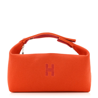 Hermes Canvas Small Bride-A-Brac Pouch Orange Burgundy 1 of 8