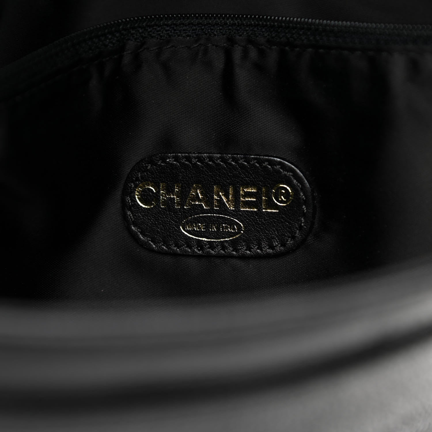 Chanel Caviar Embroidered Logo Shoulder Bag Black 6 of 10