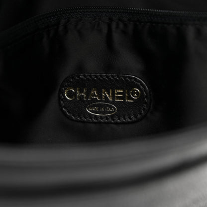 Chanel Caviar Embroidered Logo Shoulder Bag Black 6 of 10