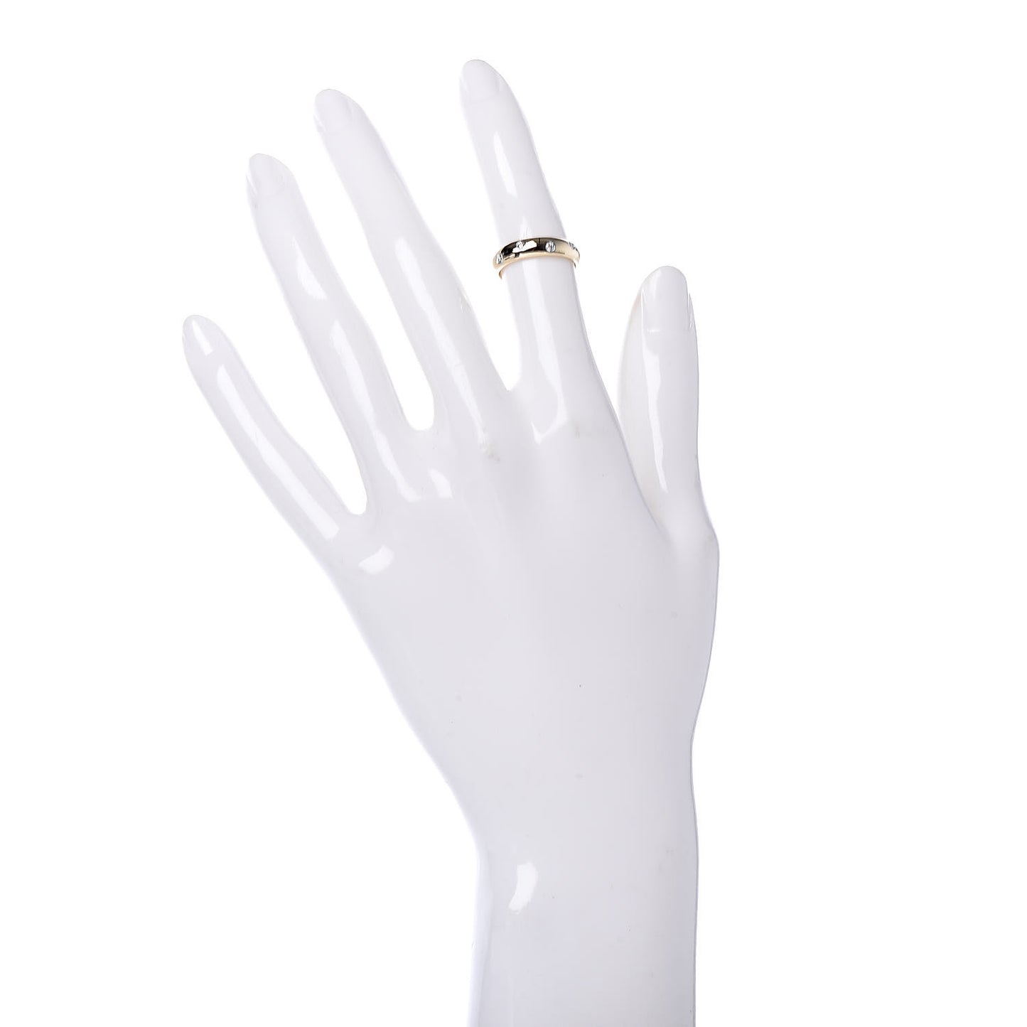 18K Yellow Gold Platinum Diamond 4mm Etoile Band Ring 47 4.25
